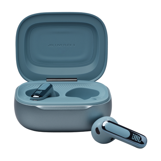 JBL Live Flex 3 - Blue - True wireless noise-cancelling open-stick earbuds - Front